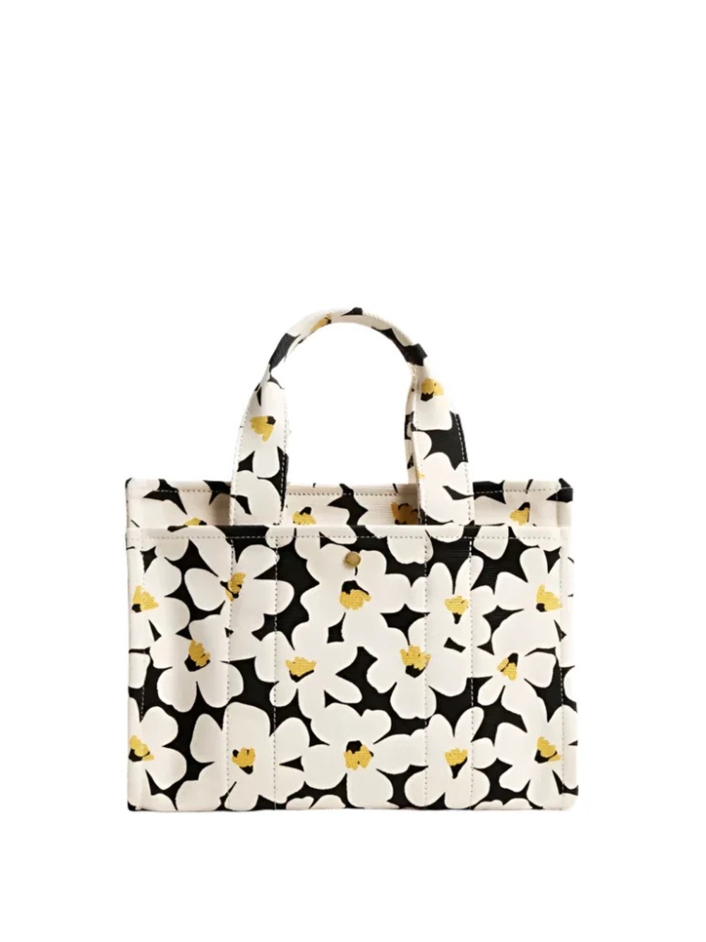 Coach Floral Cargo ToteBlack Floral Canvas Tote 26 with Gold Accents - Picture 4 of 16